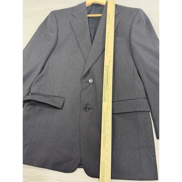 VTG BURBERRY LONDON Mens Size 38 Classic Blazer Gray 100% Wool Union Tag USA - Picture 6 of 15